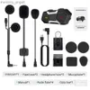 Walkie Talkie Herobiker 2セット1200m BTモーターサイクルヘルメットインターコム防水ワイヤレスBluetooth Moto Headset Interphone FM Radio for 2 Rides HKD230925