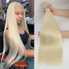 Human Hair Bulks 613 Honey Blonde Straight Hair Bundles Ombre Hair Extension 30 32 34 36Inch Super Long Hair Grey Synthetic Straight Hair Weaving 230925