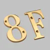 Garden Decorations Solid Brass 4" 100mm Letters Modern House Number Apartment door numbers Home Number Mailbox Address Outdoor Sign Plates #0-9 230925