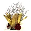 Праздничные принадлежности, косплей, золотое перо, корона в стиле барокко, креативная ветка розы, винтажный головной убор, костюмы, аксессуары, показ на подиуме