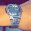 Drop Herrenuhren Top-Marke Luxus Iced Out Uhr Diamantuhr für Männer Edelstahl Business Armbanduhr Mann Hip Hop LY230o