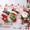 クリスマスストッキングソックスサンタクロース雪だるまエルクグリッターギフトバッグツリーハンギング装飾品ホームパーティーキャンディーバッグギフトシーシッピング925