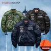 Herrjackor Autumn Winter Bomber Jacket Men Air Force Ma 1 Tank broderi Militär basebolljacka enhetlig stor storlek Pälsverktygsjacka L230925