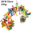Andra fågelförsörjningar Petrodukter papegoja gnagande leksaker DIY CLAW PAW Dantel Color Wood Rope Malning Swing Station Ladder String Toy 230923