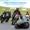 Walkie Talkie FX6 Motorradhelm Bluetooth Intercom Moto Helm Headset 1000 m 6 Rider BT 5.0 Interphone Intercomunicador FM Radio HKD230925