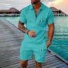 Polos Sports Sportswear Casual Streetwear 3D Digital Print Short-Sleeved Polo Shirt Shorts Letni