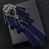 Spille Moda fatta a mano Lungo nastro Papillon Spilla Strass Bowknot Cravatta Collare Matrimonio Gioielli di lusso Regali per uomo Accessori