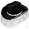 Altri articoli per feste per eventi Cappelli da cowgirl Cappello da cow girl rave Taglia per adulti Strass Frange Cappello da cowboy Drop 230925