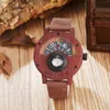 Relógios de pulso relógio de madeira masculino quartzo couro multifuncional bússola relógio natural madeira sólida reloj