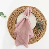 Table Napkin 42x42cm 10pcs Gauze Cotton Napkins Reusable Pink CTrim Tea Towel RustiRc Retro Burrs Napkins for Wedding Party Table Decoration 230925