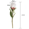 Fleurs décoratives 37 cm élégants bouquets réalistes Po accessoires créatifs à la main mise en page de fête fleur artificielle décor de mariage faux Protea