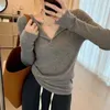 Suéteres femininos início do outono coreano suéter de lã mulheres casual preguiçoso sexy pullovers slim fit moda colheita tops harajuku streetwear