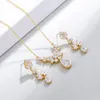 Halskette-Ohrringe-Set, elegantes, funkelndes Zirkonia-CZ und Braut- und Brautjungfern-Hochzeitsfeier-Schmuck