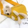 귀여운 곰 여성 허리 가방 여성 단단한 지갑 고품질 캔버스 벨트 가방 디자이너 크로스 바디 가슴 가방