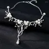 Collana con orecchini e splendido set di perle floreali imitazione perla da sposa, regalo per le donne