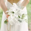 Dried Flowers 37cm White PU Fake Flower Artificial Calla Lily for Home Decor Wedding Bridal Bouquet Table 105Pcs 230923