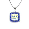 Abadon chegada de metal incrustado adesivo letra grega zeta phi beta colares símbolo zpb irmandade jóias pingente257r