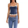 Kvinnors tankar Kvinnor S Spaghetti Straps Cami Top Summer Y2K ärmlös Square Neck Backless Corset Crop Topps Streetwear