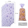 Gift Wrap 100Pcs/Lot Butterfly Bag DIY Baking Packaging Bags For Candy Cookie Chocolate Open Top Plastic OPP Party Decor Supplies