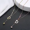 Fashion Designer Necklace D Letter Pendant Sweater Chain Gold Chain Letter D Titanium Steel Necklace