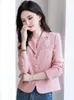 Damespakken Herfst Groen Kantoor Dame Blazers Roze Single Breasted Elegante Kleding Lange Mouw Casual Witte Jas 2023 Mode