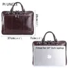 Briefcases Piuncle Brand Genuine Leather Business Men's Briefcase Male Shoulder Bag Men's Tote Messenger Bag Computer Handbag Luxury Soft 230925