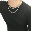 Halskette Designer abgestufte Tennishalsketten Single Ice Kette Luxus Diamantschmuck Titanstahl Männer und Frauen lieben Jungvermählten w253S