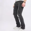 Mens Jeans Design Slim Fit rak Casual Street Style Patchwork Color Stretch Hip Hop Denim Pants for Spring Summer 230925