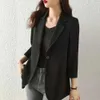 ファッション女性のブレザーオフィス女性3分4分の1スリーブジャケットスリムフィット韓国コート春秋安い卸売送料無料