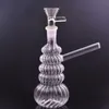 10st spiralglasolja brännare bong vattenpipa handrökning vattenrör bubblare nedstammen perc med 14 mm skål och oljebrännare rör grossistpriset