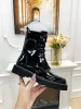 Nowe kobiety Laureat Platforma Desert Bot zamsz cielęcy skórzane monogramy płócienne beżowe ciemnoszare zimowe buty koni designerskie luksusowe modne botki śnieg