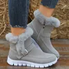 Stiefel Pelz Winter Frauen Schnee Damen Casual Schuhe Warme Plüsch Gefüttert Ankle Boot Flache Gladiator Sport Zipper Schuhe Botas 230925