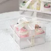 Gift Wrap Dessert Box With Clear Lid Cookies Boxes For Giving Treat Donut Candy Pastry Disposable Food Containers Bakery