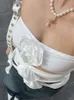 Taruxy Flower Hollow Tank Top Kobiety Ubranie Summerss Sexy See Through Tops Ladies Street Mash