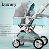 7 5 kg reversibel lyxig barnvagn 2 i 1 Portable High Landscape Mom Pink Travel Pram Spädbarnsbarnvagnar#1347x