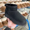 Botas Botas de nieve de piel Australia Clásico ultra mini Tazz Gamuza Bota de plataforma de piel de oveja Mujer Castaño Comodidad Diapositivas de invierno Diseñador Uggitys Diseño avanzado 889ess