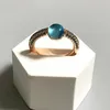 Cluster-Ringe, Ring, 33 Farben, 6 mm, rund, Bonbon-Stil, Inlay, blauer Topas, Zirkon-Kristall, für Frauen, Geburtstagsgeschenk