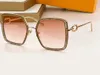 Metalen vierkante zonnebril goud/roze gradiënt dames designer zonnebril tinten UV400 brillen unisex met doos