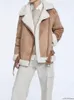 Women's Leather Autumn Winter Women Faux Suede Lamb Fut Jacket Streetwear Female Moto Biker Loose Thick Warm Coat Outwear