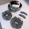 Bracelet élastique en caoutchouc pour cheveux, grande marque de corée du sud, double usage, super flash, diamant tchèque, tête Dongdaemun, bandeau fleur, fe235t