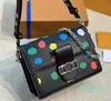 New leather Shoulder Bags Painted Dots Women Handbag Round One Shoulder Crossbody Messenger Bags fashion versatile