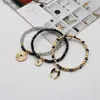 Charm Bracelets Bracelets Set Black Glass Vintage Fashion Jewelry For Women Cross Charms Enamel Hollow New Trendy Designer Gift Party 202188 Q230925