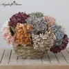 Dried Flowers Retro Autumn Hydrangea Bouquet Artificial Room Home Decoration DIY Wedding Floral Arrangement Party Supplies Po Props 230923