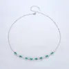 Chains S925 Sterling Silver Necklace Set Chain Water Wave Emeralds European And American Exaggerated Temperament Jewelry