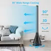 Ventilador oscilante sin aspas con calentador eléctrico, pantalla LED con 9 velocidades, temporizador de apagado de 8 horas para dormitorios, salas de estar