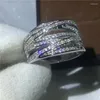 Wedding Rings Sparkling Cross For Women Modern 2023 Female Finger Party Fashion Versatile Lady Jewelry Wholesale