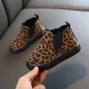 Botas botas moda tornozelo bota leopardo impressão menina sapato crianças menino antiderrapante sola macia botines 2023 crianças tênis criança