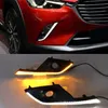 1 par carro drl led luz de circulação diurna com função sinal volta amarelo para mazda CX-3 cx3 2015 2016 2017 2018 2019 2020295z