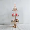 Overige bakvormen 2-3 lagen goud zilver metalen taartstandaard rond bruiloft verjaardagsfeestje dessert cupcake voetstuk displayplaat thuis Deco331Z