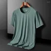 T-shirt da uomo T-shirt a maniche corte ad asciugatura rapida Estate stile sottile Mesh Ice Silk Leggings semitraspiranti Sport Girocollo Top Wholesa